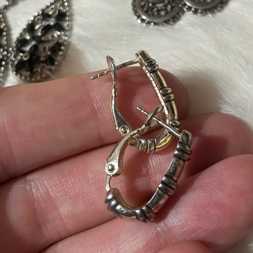 Sterling Silver Earring Lot-3 Pairs